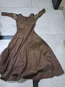 Elegant Brown Ethnic Gown