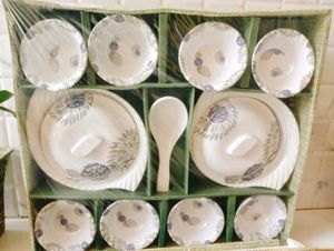 14 Pcs Floral Printed Bowls Set