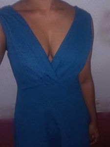 Deep neck  mini Dress