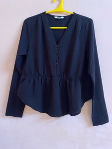 M2- Chic Black Peplum Top