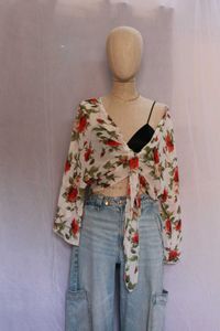 Urbanic Floral Tie-Front Top