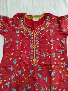 BIBA Embroidered Kurta Set With Dupatta