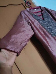 Mauve Embroidered Kurti