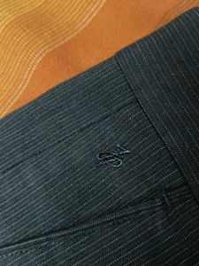 John Player Charcoal Black Viscose Formal Trouser