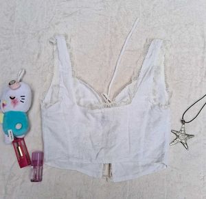 Printerest Coquette Core Cute Lace Top