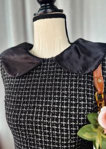 Chic Black Tweed Dress