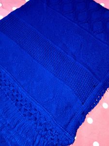 Elegent Woolen Blue Ethnic Scarf