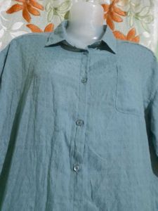 Green Button-Up Shirt