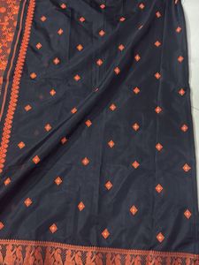 Elegant Black &amp; Orange baluchuro saree