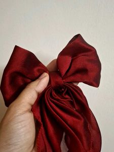 Maroon Hair Bow Clip