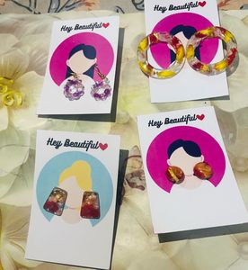 Handmade Resin Flower Earrings