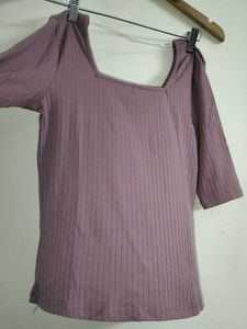 Mauve Square Neck Top -