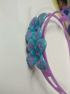 blue and purple flowers hairband for women