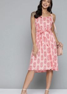 Cute Pink Print Dress