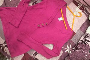 Attractive V Neck Ribbed Top