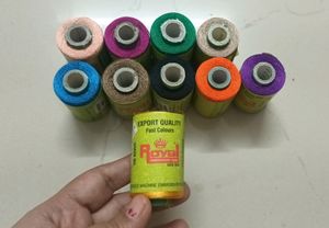 10 Reels Of Silk Thread For Embroidery. Mix Colour