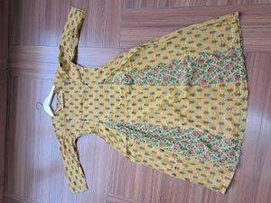 Vintage Mustard Floral Print 3 Piece Full SitDress
