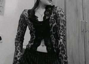Leopard Print Sheer Top