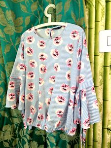 stylist sky blue top for outing