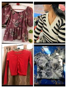 COMBO OF 4 TRENDY TOP🤍💗♥️💙