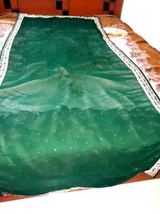 Bottle Green Heavy Ethnic Gown (Comes With Heav