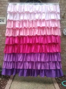 Rainbow Ruffle Tiered Curtain
