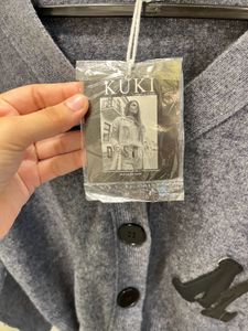 Gray Cardigan with &#39;M&#39; Patch