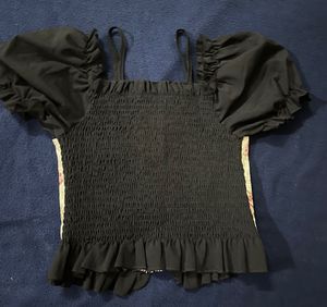 Black Korean Crop top