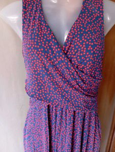 Blue &amp; Red Polka Dot Dress