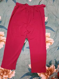Stylish Maroon Tie-Waist Pants