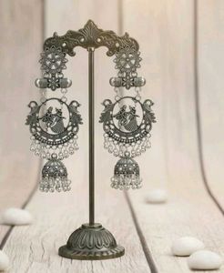 Oxidized Jhumka Earrings