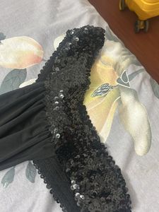 Black Sequin Backless Party Top