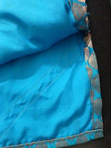 Girl&#39;s Blue &amp; Gold Brocade Top