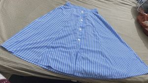 Sky Blue White Lining New Skirt