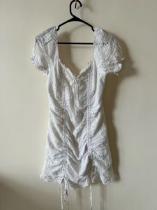 White Eyelet Mini Dress