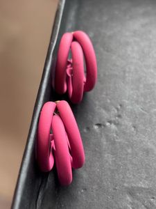 Pink Hoop Earrings