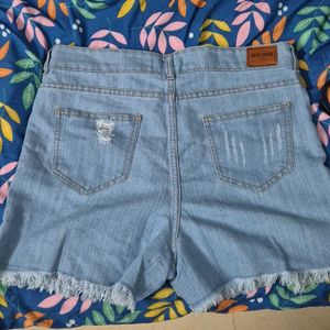 Ripped Denim Shorts