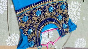 Blue Embroidered Kurta Set