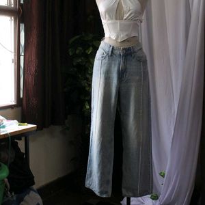 Wide Leg Embellished Jeans