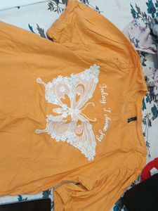 Orange Butterfly Graphic Tee