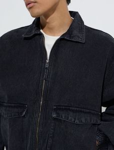 Westside Charcol Relaxed Fit Denim Jacket
