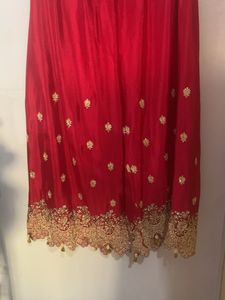 Red Embroidered Kurta Set