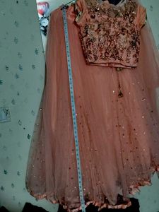 Peach Embellished Lehenga Choli
