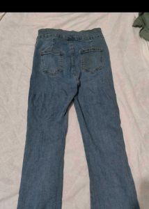 Slit Hem Flare Jeans