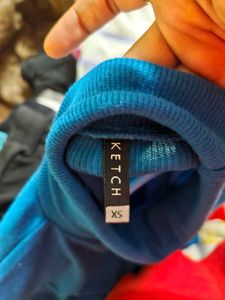 High Neck Blue Top
