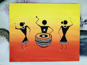 Warli Art Canvas Painting 🎨