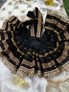 Krishna Dress fabric chandri cotton colour black