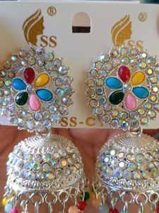 Beautiful colourful jhumka earings 4 pieces