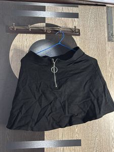 Black Mini Skirt with Zipper Detail