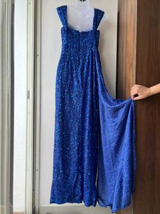 Elegant Blue Sequin Gown